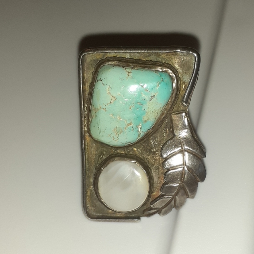 SOLD VTG ๐ Mother of Pearl & Turquoise - Picture 2 of 10